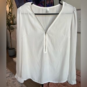 White Lightweight Blouse - Size S